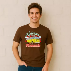  HuDe Retro póló - A veterán autók nem rozsdásak, csak karakteresek - sárga - csokoládébarna P066-2-38-M