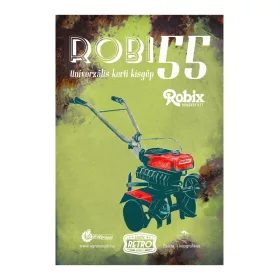 Retro fémtábla - Robi 55 - univerzális kerti kisgép - sárga - A4 - 20x30 cm   T001-4-A4