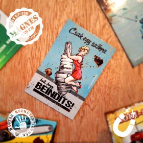   Retro hűtőmágnes - Csak egy szikra kell, hogy beindíts - kék - 6x9 cm