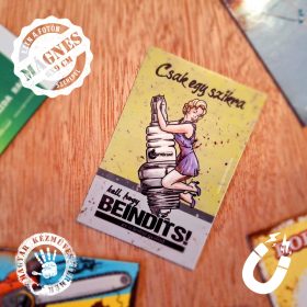   Retro hűtőmágnes - Csak egy szikra kell, hogy beindíts - sárga - 6x9 cm