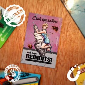   Retro hűtőmágnes - Csak egy szikra kell, hogy beindíts - lila- 6x9 cm