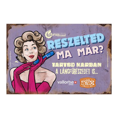 Retro fémtábla - Reszelted ma már - lila - A4 -20x30 cm - PREMIUM