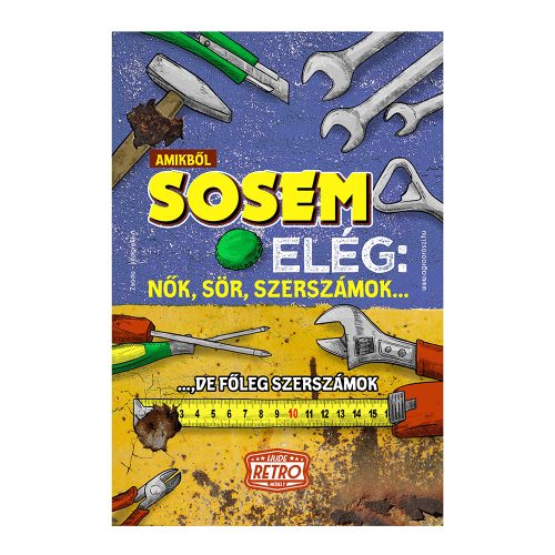Retro fémtábla - Amiből sose elég: Nők, sör, szerszámok - lila - A4 -20x30 cm - PREMIUM