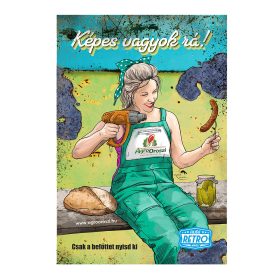   Retro fémtábla - Képes vagyok rá! Csak a befőttet nyisd ki! - sárga - A4 - 20x30 cm