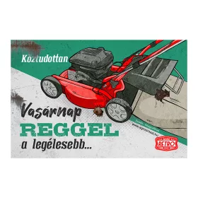 Retro fémtábla - Köztudottan vasárnap a legélesebb - zöld-piros - A4 - 20x30 cm T024-ZP-A4