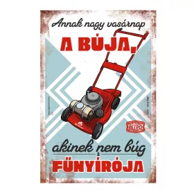 Retro fémtábla - Annak nagy vasárnap a búja - kék - A4 - 20x30 cm T027-K-A4