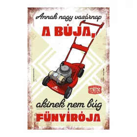 Retro fémtábla - Annak nagy vasárnap a búja - sárga - A4 - 20x30 cm T027-S-A4