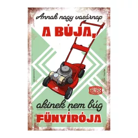 Retro fémtábla - Annak nagy vasárnap a búja - zöld - A4 - 20x30 cm T027-Z-A4