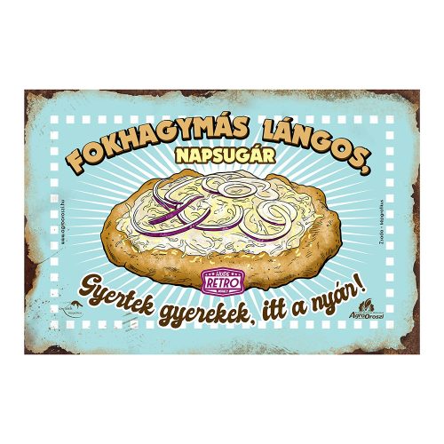 Retro fémtábla - Napsugár Lángos - A4 - 20x30 cm - PREMIUM