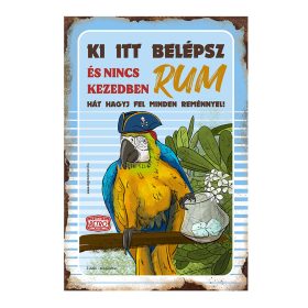   Retro fémtábla - Ki itt belépsz és nincs kezedben rum - A4 - 20x30 cm