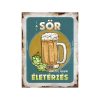 Retro fémtábla - A sör nem ital, hanem életérzés - kék kerettel - A5 - 15x20 cm