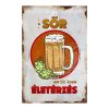 Retro fémtábla - A sör nem ital, hanem életérzés - piros kör - A4 - 20x30 cm - PREMIUM