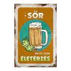 Retro fémtábla - A sör nem ital, hanem életérzés - narancs kerettel - A4 - 20x30 cm - PREMIUM