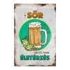 Retro fémtábla - A sör nem ital, hanem életérzés - zöld kör - A4 - 20x30 cm - PREMIUM