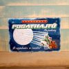 Retro fémtábla - Kapálógép fogathajtó bajnokság - kék - A4 - 20x30 cm - PREMIUM