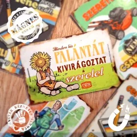 Retro hűtőmágnes - Minden kis palántát kivirágoztat a szeretet - 6x9 cm T040-M