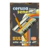 Retro fémtábla - Ceruza forog zene száll, a buli soha meg nem áll - sötét - A4 - 20x30 cm - PREMIUM