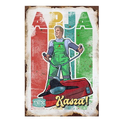 Retro fémtábla - Apja kasza - világos - A4 - 20x30 cm - PREMIUM