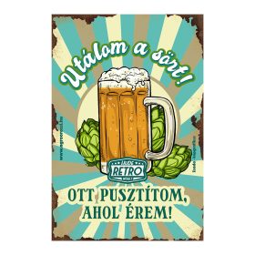  Retro fémtábla - Utálom a sört! Ott pusztítom ahol érem - A4 - 20x30 cm