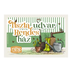   Retro fémtábla - Tiszta udvar, rendes ház - zöld - A4 -20x30 cm