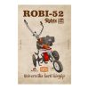 Retro fémtábla - Robi 52 - univerzális kerti kisgép - piros - A4 - 20x30 cm - PREMIUM