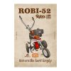 Retro hűtőmágnes - Robi 52 - univerzális kerti kisgép - piros - 6x9 cm