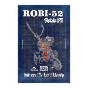 Retro fémtábla - Robi 52 - univerzális kerti kisgép - kék - A4 - 20x30 cm   T059-3-A4