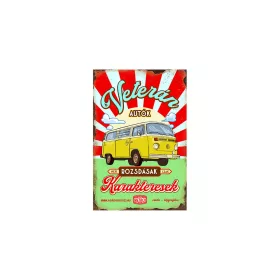 Retro hűtőmágnes - A veterán autók nem rozsdásak, csak karakteresek - sárga - 6x9 cm T066-2-M