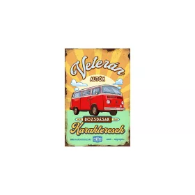 Retro hűtőmágnes - A veterán autók nem rozsdásak, csak karakteresek - piros  - 6x9 cm T066-4-M