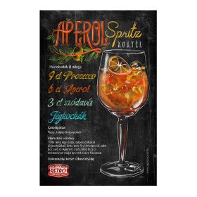 Retro fémtábla - Aperol Spritz koktél - krétatábla - A4 - 20x30 cm 