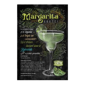 Retro fémtábla -  Margarita koktél - krétatábla - A4 - 20x30 cm 