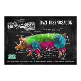   Retro fémtábla - Állati jó részek - Igazi disznóságok - fekete - A4 - 20x30 cm 