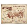 Retro fémtábla - Állati jó részek - Marha jó falatok - barna - A3 - 30x40 cm - PREMIUM