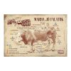 Retro fémtábla - Állati jó részek - Marha jó falatok - barna - A4 - 20x30 cm - PREMIUM