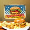 Retro fémtábla - Szaftos-Sajtos-Tökéletes Hamburger -A4 - 20x30 cm
