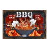 Retro fémtábla - BBQ szaftos hús - férfias ízek - A4 - 20x30 cm - PREMIUM
