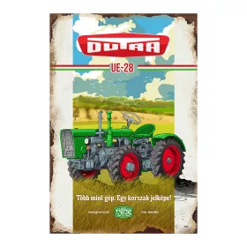 Retro fémtábla - Dutra - Több mint gép. Egy korszak jelképe! - zöld -színes - A4 - 20x30 cm  T090-1-A4