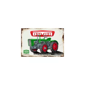 Retro hűtőmágnes - Dutra - Több mint gép. Egy korszak jelképe! - zöld sima - 6x9 cm T090-2-M