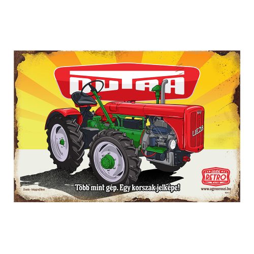 Retro fémtábla - Dutra - Több mint gép. Egy korszak jelképe! - piros -színes - A4 - 20x30 cm - PREMIUM