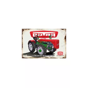 Retro hűtőmágnes - Dutra - Több mint gép. Egy korszak jelképe! - piros sima - 6x9 cm T091-2-M