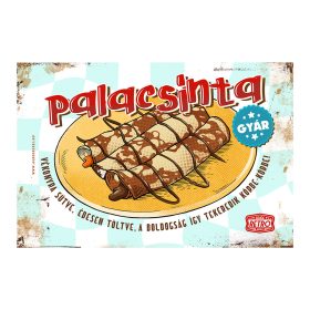   Retro fémtábla - Palacsinta Gyár - sárga-piros-A4 - 20x30 cm