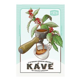   Retro fémtábla -A természet tökéletes alkotása: KÁVÉ - kék - A4 - 20x30 cm