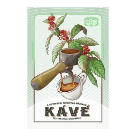   Retro fémtábla -A természet tökéletes alkotása: KÁVÉ - zöld - A4 - 20x30 cm