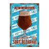 Retro fémtábla - Ember vagy, nem szörnyeteg! Sose hagyj egy sört bezárva! - kék - A4 - 20x30 cm -  PREMIUM