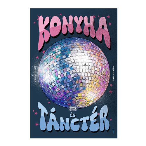 Retro fémtábla - Konyha és tánctér - sötét - A4 - 20x30 cm - PREMIUM