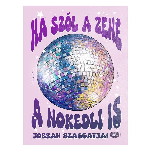 Retro fémtábla - Ha szól a zene, a nokedli is jobban szaggatja - rózsaszín - A3 - 30x40 cm - PREMIUM