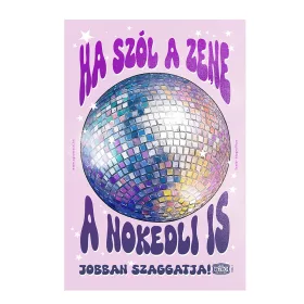 Retro fémtábla - Ha szól a zene, a nokedli is jobban szaggatja - rózsaszín - A4 - 20x30 cm  T105-1-A4
