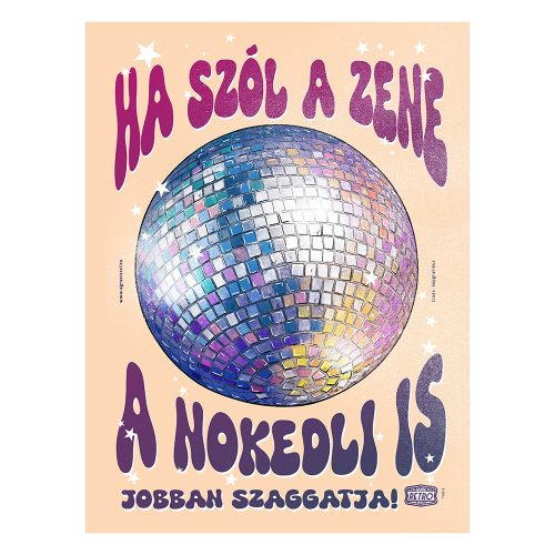 Retro fémtábla - Ha szól a zene, a nokedli is jobban szaggatja - barack - A3 - 30x40 cm - PREMIUM