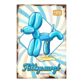   Retro fémtábla - Füttycsurgó - kék-fehér - A4 - 20x30 cm 