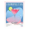 Retro fémtábla - Cosmopolitan koktél -  SZÍNES A- A3 - 30X40 cm -PREMIUM